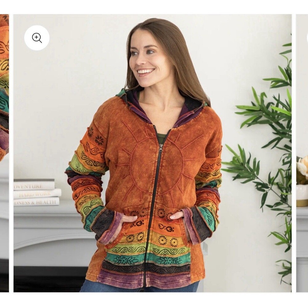 The Greater Good Sunshine Daydream Rainbow Full Zip Hoodie Women’s L - Picture 11 of 15